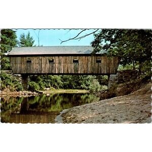 Lovejoy Covered Bridge South Andover ME Vintage Covered Bridge Postcard PC11